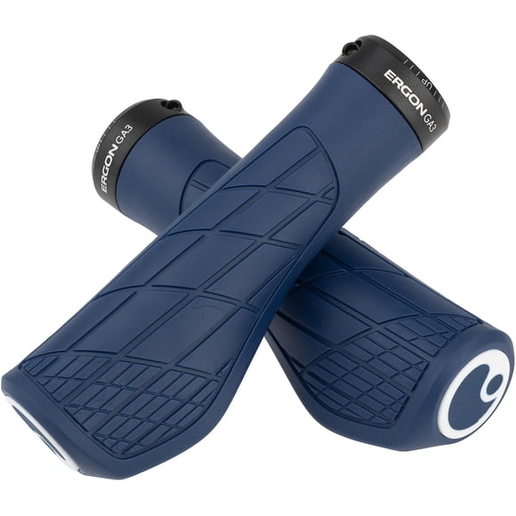 Ergon - GA3 Ergonomic Lock-on Bicycle Handlebar Grips | Standard Compatibility | for All Mountain, XC, Trail, Touring Bikes Bikes | Large | Nightride Blue