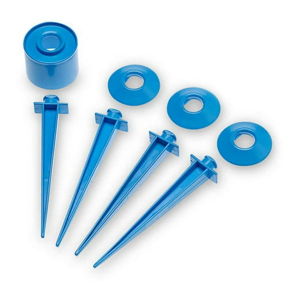 BeachTacs! Summer Blue Towel Spikes with Cupholder, 8 Piece