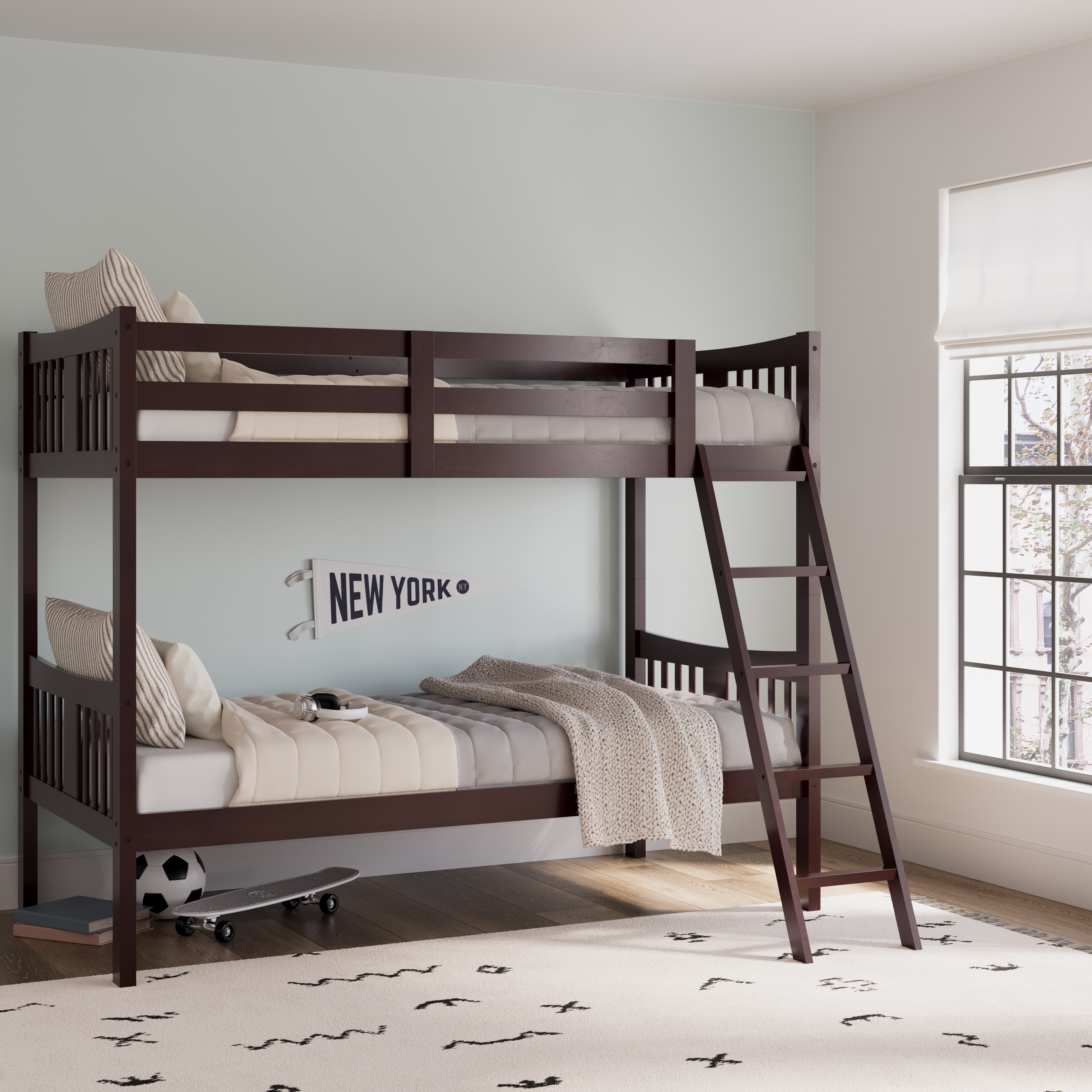 Storkcraft Caribou Twin over Twin Bunk Bed, Espresso - image 1 of 11