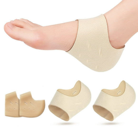Pinkiou Plantar Fasciitis Foot Pain Relief 1 Pair - Strong and Breathable Heel Protectors, Brushed Lycra & SEBS Heel Pads Cushion Great for Heel Pain, Heal Dry Cracked Heels, for Men & Women