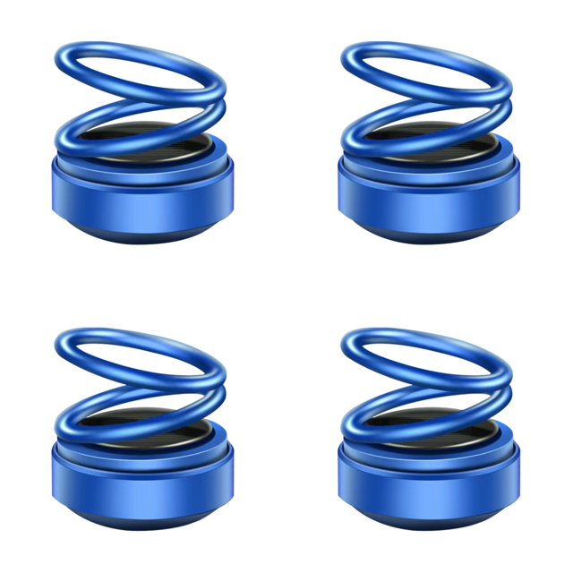 4uds. Difusores de aromaterapia con energía solar, anillo doble portátil para automóvil (azul)