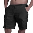 thumbnail image 1 of Solid Color Cargo Pants for Men‘s Summer Style  Slim Fit Casual Shorts, 1 of 5