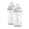 Bebek 8 oz, Graduated in Ounces and ML Patented Anti Colic Clear BPA-Free Bottle, w/ Easy to Clean Sense-Flo Hospital Grade Silicone nipples ( 2 Pack)