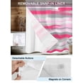 thumbnail image 3 of No Hook Shower Curtain with Snap in Liner,Gradient Pink Grey Stripes Waterproof Bath Curtain Double Layers with See Through Top Window,Modern Abstract Geometric Hotel Shower Curtains 36x72in, 3 of 9
