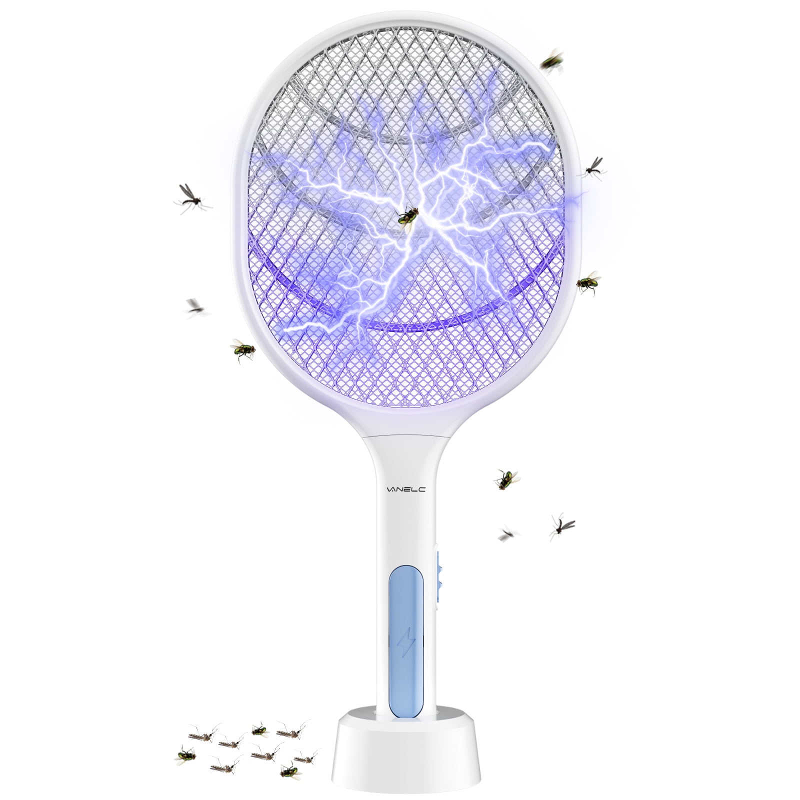 Mosquito Zapper Racket, VANELC Bug Zapper USB Rechargeable Electric Fly Swatter Lamp & Racket