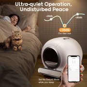 Self Cleaning Cat Litter Box, 115L Automatic Litter Box w/ Liner, 10 Sensor Protection for Multi Cat, Dual APP+ Panel Control,Odor Removal,Litter Box