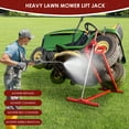 thumbnail image 5 of Easy Lawn Mower Lift for Riding Tractors, 800 lbs Capacity Lawn Tractor Lifter, 45° Adjustable Tilt, Universal Ride-on Mower Cleaner Aid, Red, 5 of 7
