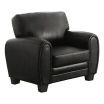 Pemberly Row 19'' Contemporary Faux Leather Upholstered Accent Chair in Black