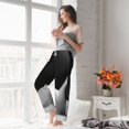 thumbnail image 5 of Bixox Women's Black White Fluid Sculpture Patterned Pajama Pants Loungewear, 5 of 5