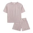 thumbnail image 2 of Hiijoy Big Boys Summer Outfits 2 Piece Tracksuit Solid Short Sleeve T Shirt with Shorts Set, Sizes 12-13Y, 2 of 8