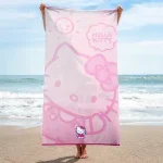 Hello Kitty Beach Towel with Embroidered Applique' 63"x34" Count 1