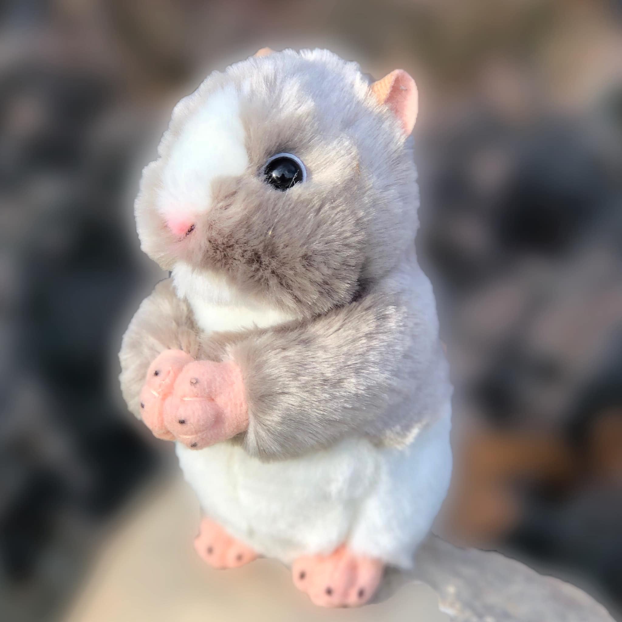 Auswella Plush Harvey™ Grey 6" Plush Stuffed Animal Hamster