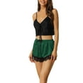 thumbnail image 4 of INSPIRE CHIC Women's Satin Sleepwear 2 Piece Sleeveless Top with Shorts Ice Silky Pajama Sets S Green, 4 of 5