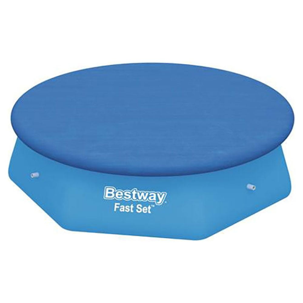 Bestway Flowclear Fast Set 8' Swimming Pool Cover for Above Ground Pools, 2 Pack