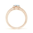 thumbnail image 2 of ANGARA Natural Aquamarine and Diamond Split Shank Ring in 14K Rose Gold for Women (Size-6x4mm) | March Birthstone, Birthday, Anniversary, Jewelry Gift for Women | Natural Aquamarine Ring, 2 of 10