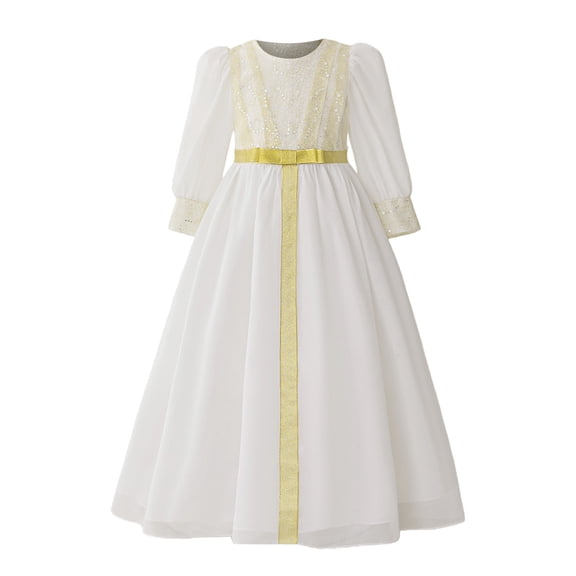 XXWXYD Embroidered Abaya Musli𝗆 Dresses Girls Maxi Long Sleeve Islami𝖼 Prayer Robe Toddler Middle Eas𝗍er𝗇 Arabic Kaftans Modest Gown Eid
