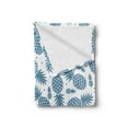 thumbnail image 2 of Pineapple Soft Flannel Fleece Throw Blanket, Island Themed Minimalistic Multi-Sized Tropic Fruity Pineapple Printed Vintage, Cozy Plush for Indoor and Outdoor Use, 70" x 90", Blue White, by Ambesonne, 2 of 5