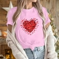 thumbnail image 5 of Chemises à Manches Courtes pour Femmes Adulte Mode Manches Courtes Col Rond Saint-Valentin Imprimé Blouse Décontractée T-Shirt Hauts Chemise Femmes Blouses à Manches Courtes Femmes Hauts à Manches Courtes, 5 of 5