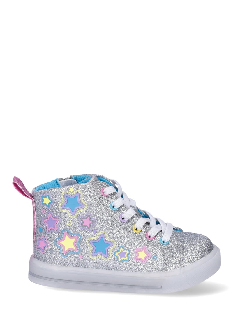 Athletic Works Toddler Girl High Top Light Up Shoes with Zipper