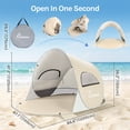 thumbnail image 4 of WolfWise UPF 50+ Easy Pop Up 2-3 Person Beach Tent Sport Umbrella Instant Sun Shelter Tent Sun Shade Canopy, Beige, 4 of 9