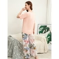 thumbnail image 2 of Smilooen Lounge Set for Women 2 Piece Outfits Short Sleeve Round Neck Pjs Sleepwear,S-2XL, 2 of 6