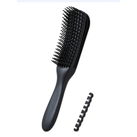 Simyoung Nylon & Rubber 9.65" Knots Detangler Easy to Clean Hair Brush, Black