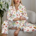 thumbnail image 4 of Wukai Dessert Print Women's Pajama Set - Soft Long Sleeve Sleepwear for Comfort and Style-, 4 of 9
