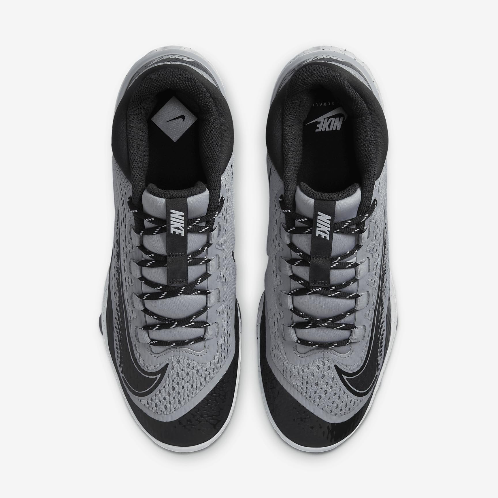 Men Size 9 Nike Alpha Huarache Elite 4 MCS Baseball Cleats Grey White FD6221-002 Men Nike Alpha Huarache Elite 4 Low MCS Grey Baseball Cleats  main image 3