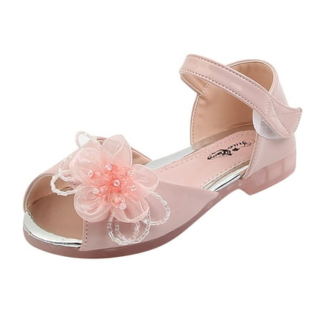 

Yinguo Kids Girls Peep Toe Floral Princess Shoes Leather Sandals