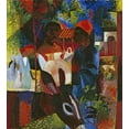 thumbnail image 2 of Macke, August 20x22 White Modern Wood Framed Museum Art Print Titled - A Market In Tunis, 2 of 4