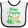 thumbnail image 3 of Inktastic Mimi and Poppop Love Me Grandson Dinosaur Boys Baby Bib, 3 of 4