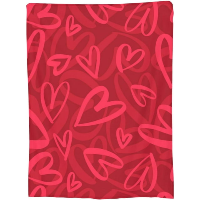 Couverture Jetée à Cœurs Rouges, Couverture en Flanelle Douce et Chaude pour Filles et Femmes, Cadeaux de la Saint-Valentin, Couvertures pour Petite Amie, Petit Ami, Épouse, Décorations d'Anniversaire, Canapé, Sofa, Lit, Maison 50"x40 Pouces