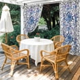thumbnail image 4 of Outdoor Curtains for Patio Waterproof, Boho Blue Flower Outdoor Privacy Panels Grommet, Spring Watercolor Country Floral Plant Blackout Outside Curtains for Porch/Cabana 54"x108", 1 Panel, 4 of 8