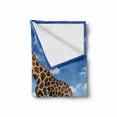 thumbnail image 2 of Giraffe Soft Flannel Fleece Throw Blanket, Antelope and Giraffe on Green Meadow Zoo Animals in Tropic Atmosphere, Cozy Plush for Indoor and Outdoor Use, 50" x 60", White Blue Brown, by Ambesonne, 2 of 6