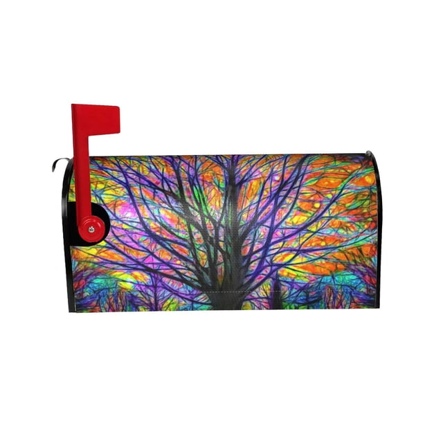 Under 10 Hangs Mailbox Covers Standard Size 18" X 21" Flowers Mailbox Wraps Post Letter Box Cover for Holiday Garden Yard Decor