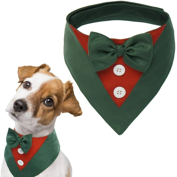 Traje formal navideño FUAMEY de esmoquin para perro con pajarita L