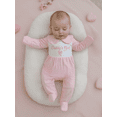thumbnail image 4 of BemeyourBBs Newborn Baby Daddy's Girls Outfit Footied Romper Stripe Letter Embroidery Long Sleeve Jumpsuit Fall Winter Clothes, 4 of 9
