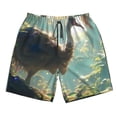 thumbnail image 3 of Uemuo Majestic Ostrich In Forest Pattern Men's Swim Trunks Hawaiian Beach Bathing Suit Swimsuits Beach Quick-Dry Shorts with Pockets-Medium, 3 of 9