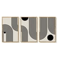 thumbnail image 2 of SHENIFY Black Abstract Boho Wall Art 16x24in3pcs Natural Framed Mid Century Modern Wall Painting Neutral Bohemain Hallway Living Dining Room Decor, 2 of 8