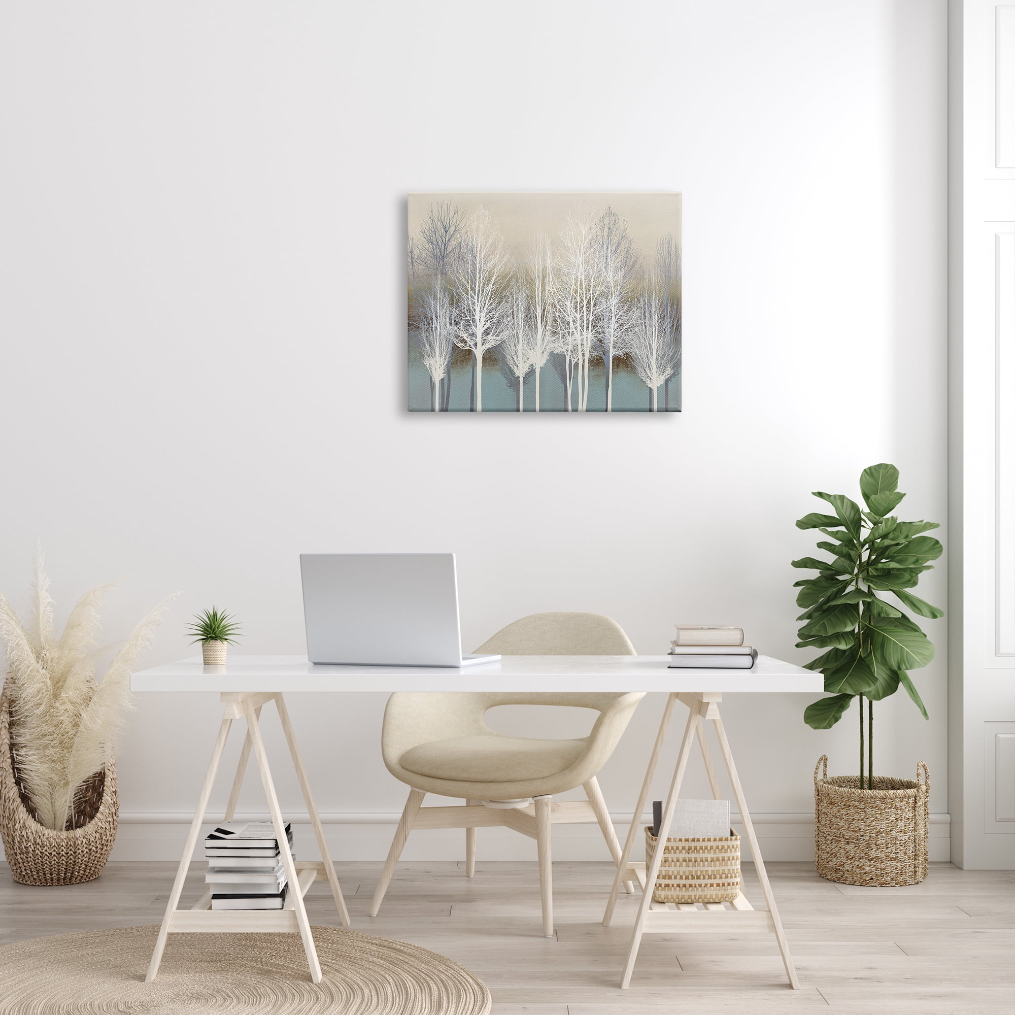 Stupell Industries Winter Tree Forest Silhouettes over Abstract Pattern, 24 x 30, Designed by Kate Bennett