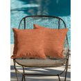 thumbnail image 4 of Outdoor Pillows Waterproof, Terracotta Orange Solid Color Bedding Throw Pillows with Insert for Couch Sofa Bed, Minimalist Vintage Linen Texture 18x18 Inch Pillowcases Patio Pillow Set of 2, 4 of 8