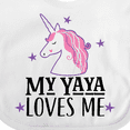 thumbnail image 4 of Inktastic My Yaya Loves Me Unicorn Girls Baby Bib, 4 of 4