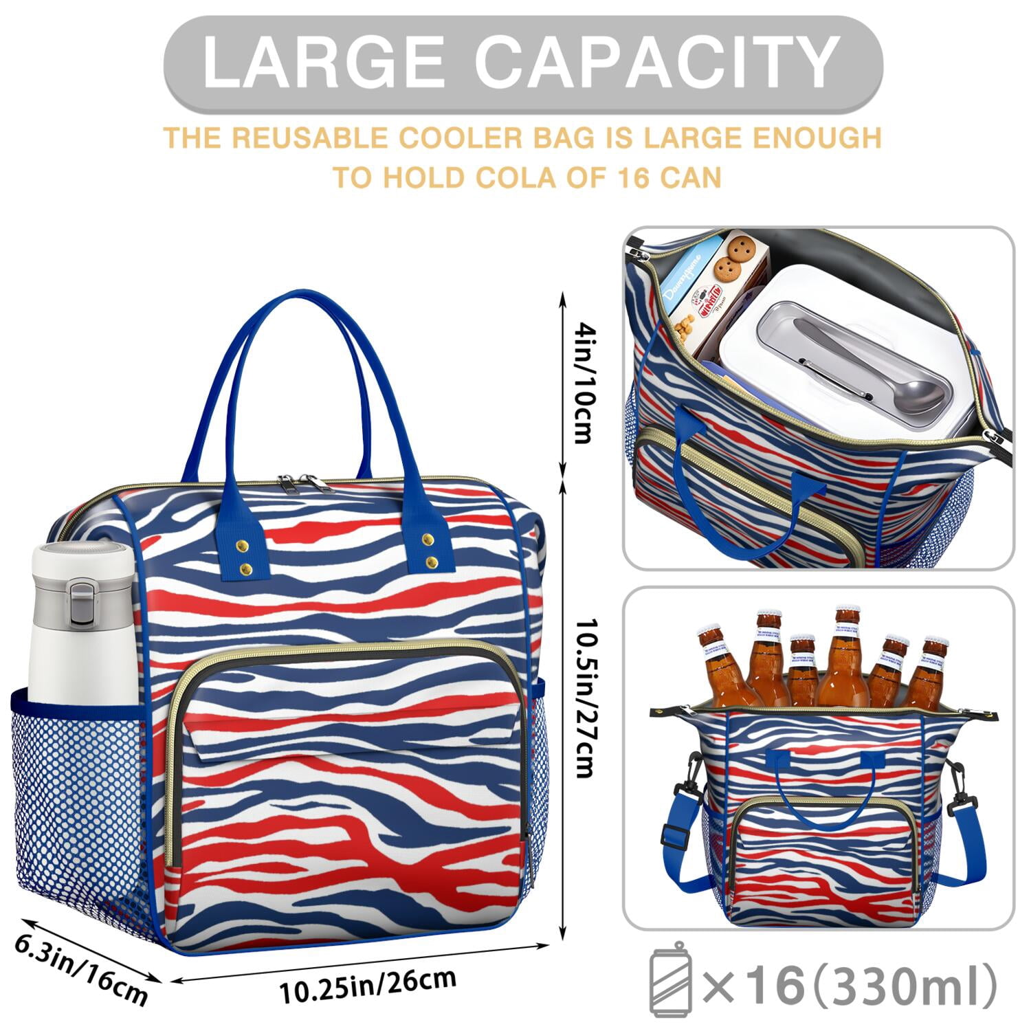 Cute Leopard Spots Insulated Lunch Bag – Reusable Cheetah Pattern Cooler Tote for Women, Leakproof Dual Compartment Design for Work, Travel