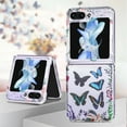 thumbnail image 3 of for Samsung Galaxy Z Flip 5 2023 Butterfly Case, Cute Print Pattern Shockproof Slim Silicone TPU Clear Women Girls Drop Protective Phone Case Cover for Samsung Galaxy Z Flip 5 5G, Blue, 3 of 6