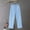 Light Blue, variant on Women's Plus Size 4X Pants Cotton Linen Blend Straight Leg Casual Pants with Lace-up Waist