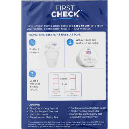 First Check At Home Urine Drug Test, 4 drugs tested, 1.0 ct