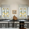 thumbnail image 2 of Cute Lemon Print Kitchen Curtains - 3 Piece Set with Rod Pocket, Bright Yellow Vintage Style Window Panels, 2 of 6