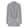 thumbnail image 6 of Long Sleeve Cardigan for Women with Pockets Solid Color Open Front Knitted Cardigan Fall Casual Loose Sweater Coat (Gray S), 6 of 6