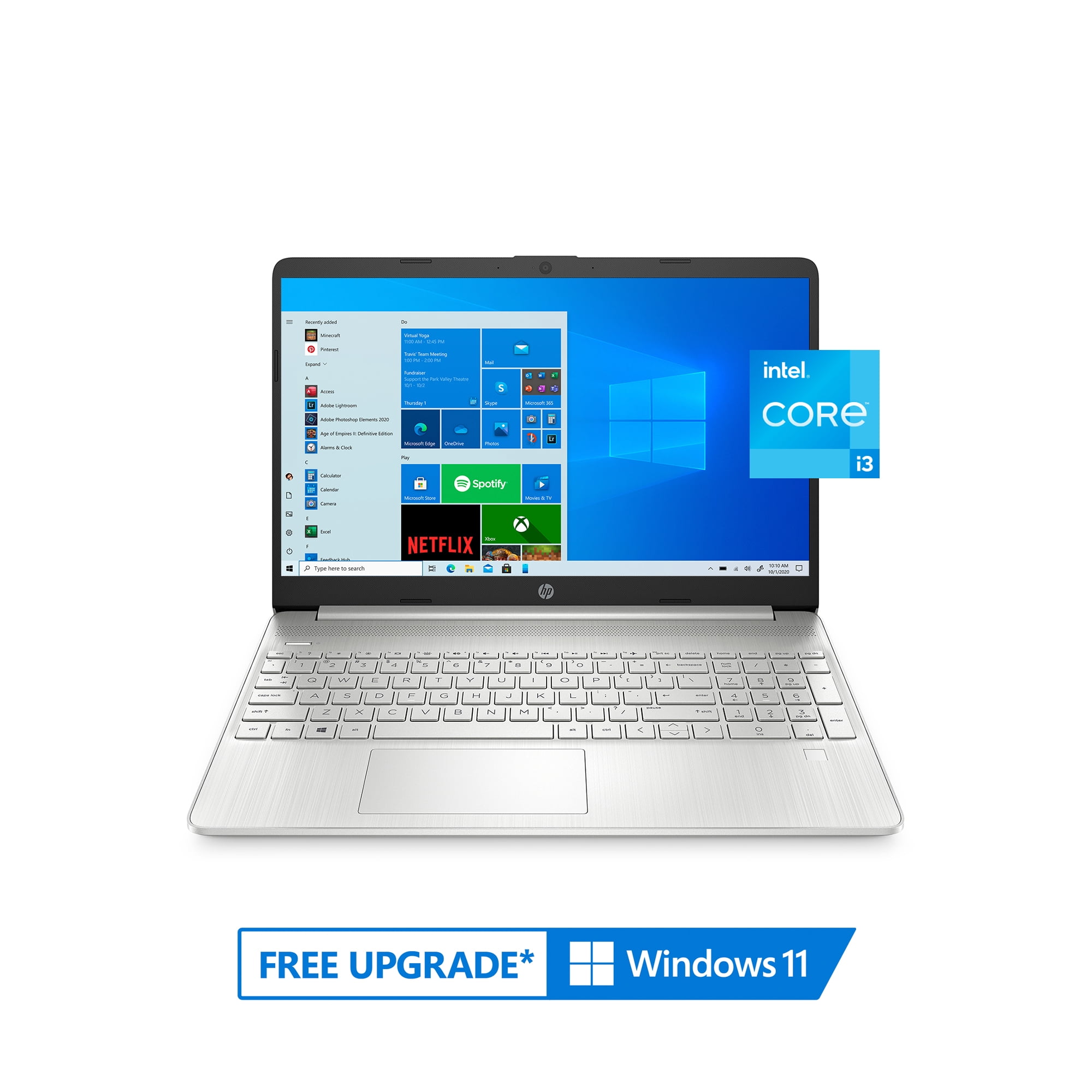 HP 15.6\" FHD Laptop, Intel Core i3-1115G4, 8GB RAM, 256GB SSD, Silver, Windows 11, 15-dy2131wm