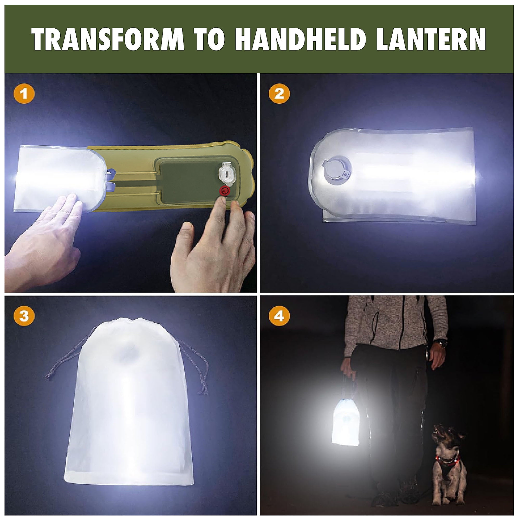 Ozark Trail 200 Lumens Inflatable Emergency Light with USB-C Charging Cable and 2000MAH Battery